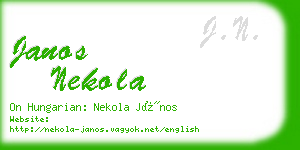 janos nekola business card
